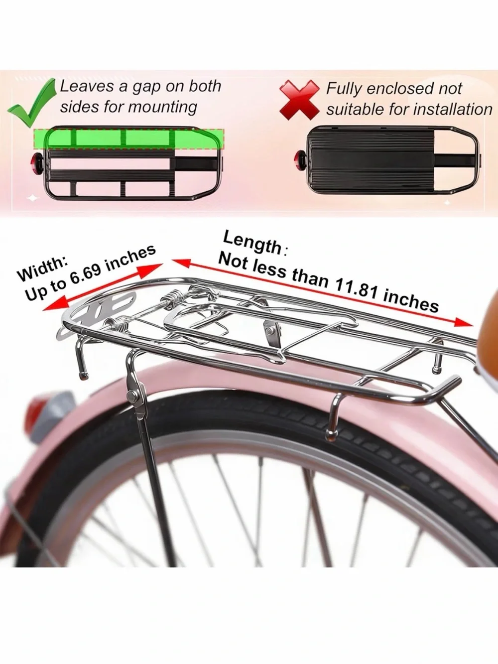 Heavy Duty Back Mount Kid👦🏻👧🏻Bike🚲Seat w Foam Seat Belt & Reflective Strip